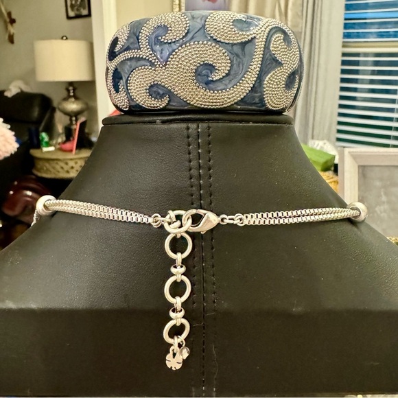 ⚜️ Lucky Brand Layered Silver Necklace & Blue Enamel Wave Bracelet ⚜️ - Picture 11 of 13